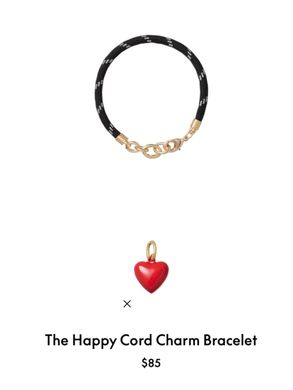 Roxanne Assoulin The Happy Cord Charm Bracelet Black/Red